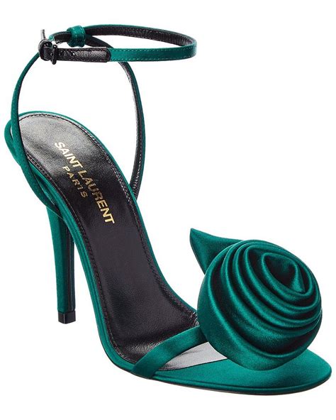 ysl ivy flower sandals|Saint Laurent Ivy Flower 100 Satin Sandal in Blue .